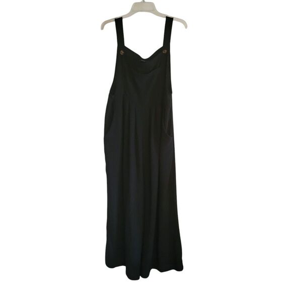 Black and White Asymmetrical Maxi Jumpsuit with Spaghetti Straps - Picture 1 of 10